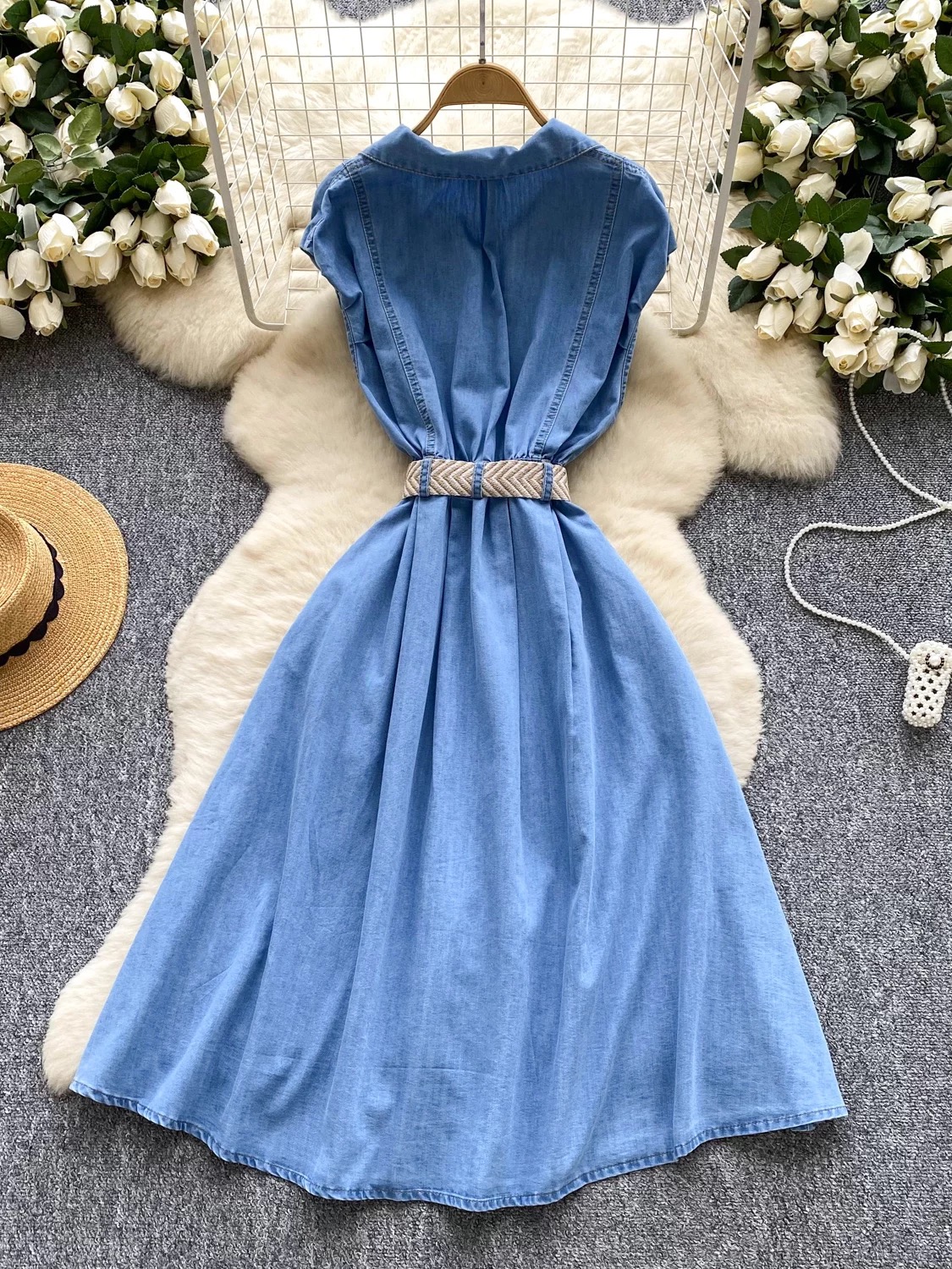 Going everywhere tonight denim dress DD31 images